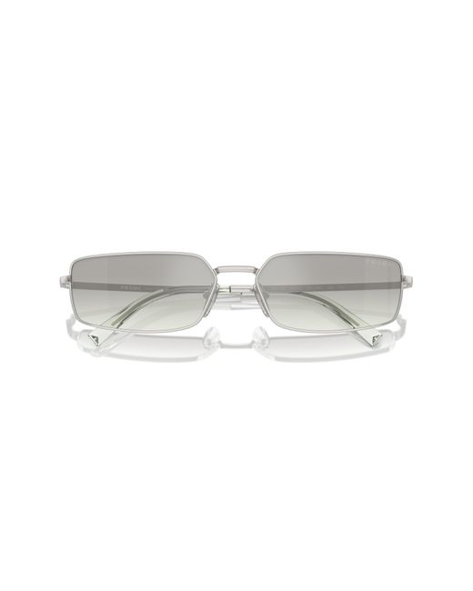 Prada Metallic 59mm Rectangular Sunglasses for men