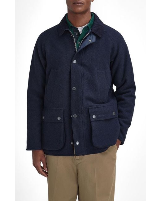 Barbour Blue Bedale Wool Jacket for men