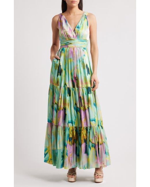 kobi halperin green dress Kobi Halperin Britt Metallic Printed Maxi Dress
