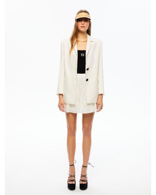 Nocturne White Double-breasted Linen Jacket
