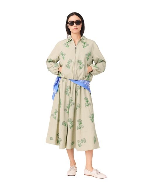 Maje Yellow Embroidered Technical Bomber Jacket