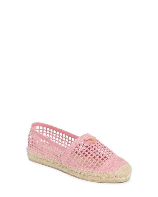 Prada Pink Crochet Espadrille