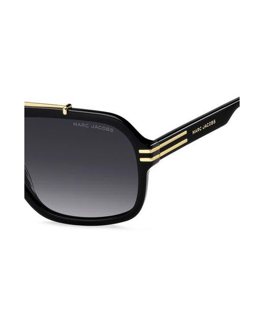Marc Jacobs Black 58Mm Gradient Flat Top Rectangular Sunglasses for men