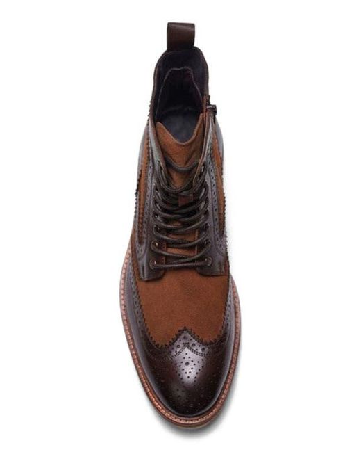 A. Veer Brown Langston Wingtip Boot for men