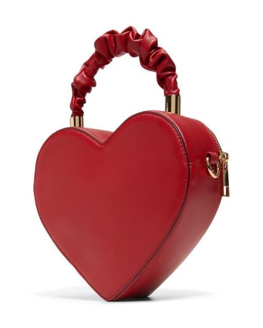 ALDO Javaberel Faux Leather Heart Crossbody Bag in Red | Lyst