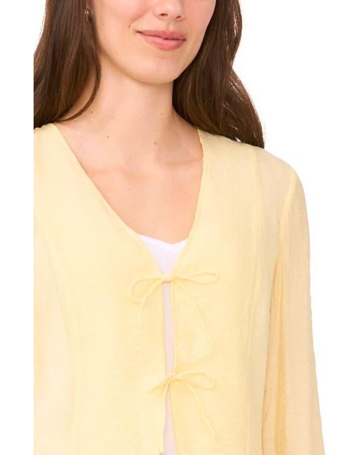 Halogen® Natural Tie Front Top