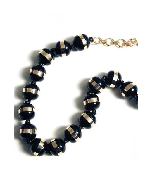 Mango Black Banded Bead Necklace