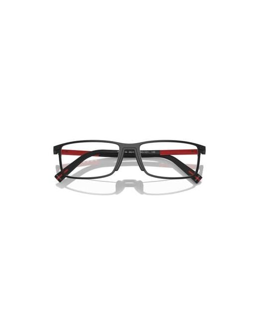 Prada Linea Rossa Black 55Mm Rectangle Optical Glasses for men