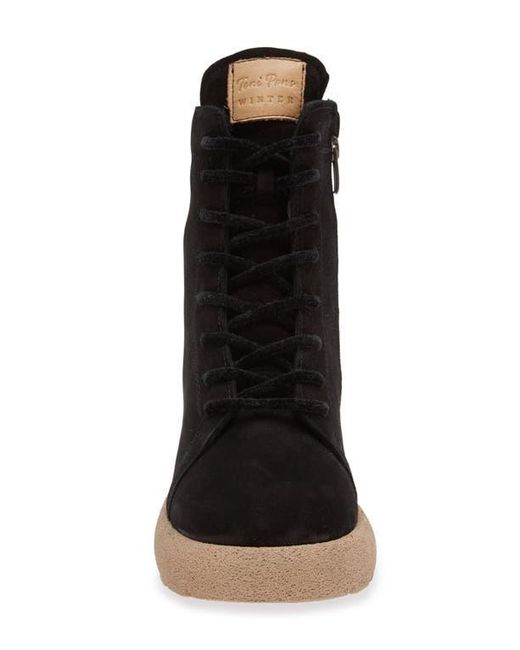 Toni Pons Black Lace-Up Leather Lug Sole Booties