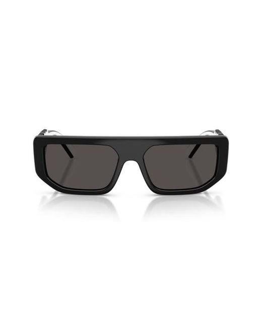 Dolce & Gabbana Black 56Mm Rectangular Sunglasses