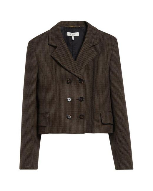 Chloé Black Double Breasted Wool Crop Jacket