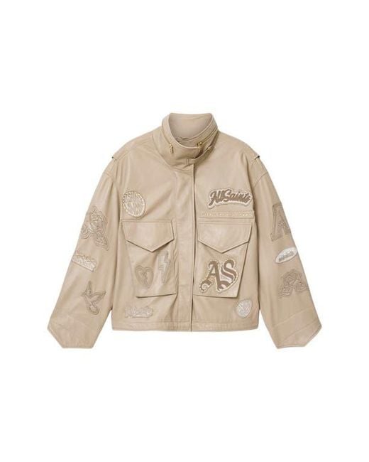 AllSaints Natural Logo Patch Jacket