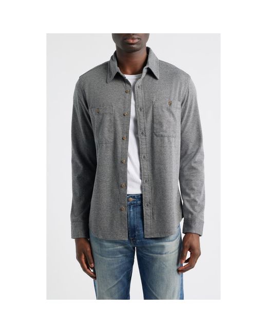 AG Jeans Men's Gray Wayne Twill Button-Up Work Shirt