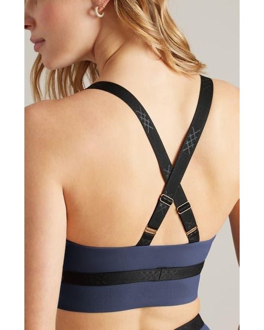 Rhone Blue Banded Hi-Form Sports Bra
