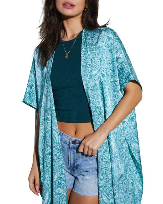 Vici Collection Blue Juli Paisley Cover-up Duster