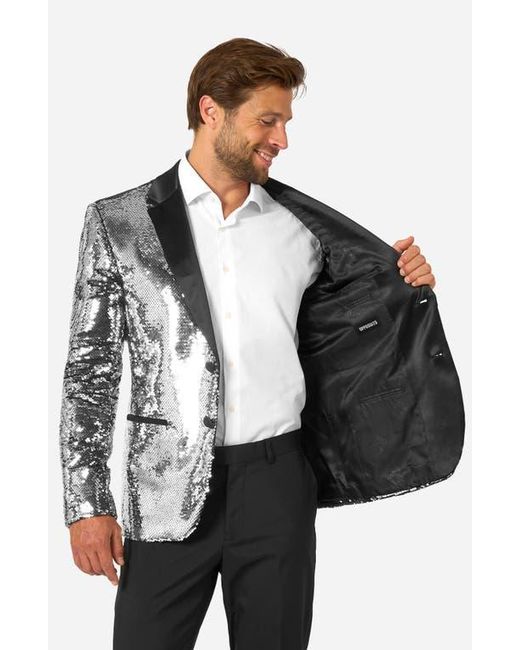 Opposuits Black Shiny Sequin Dinner Jacket for men