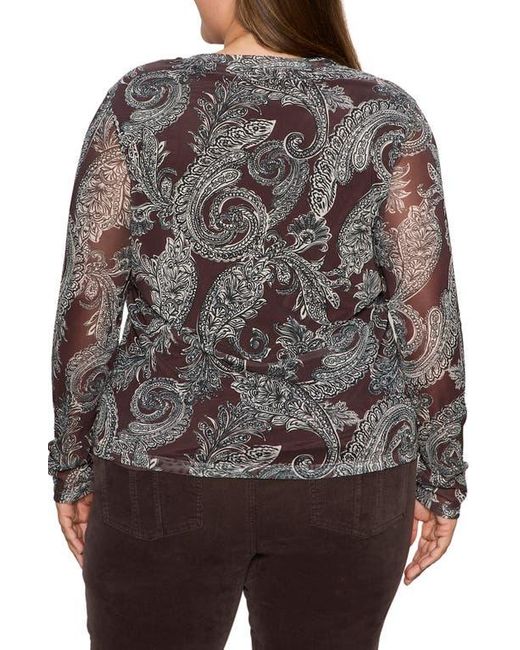 Sanctuary Black Perfect Floral Long Sleeve Mesh T-Shirt