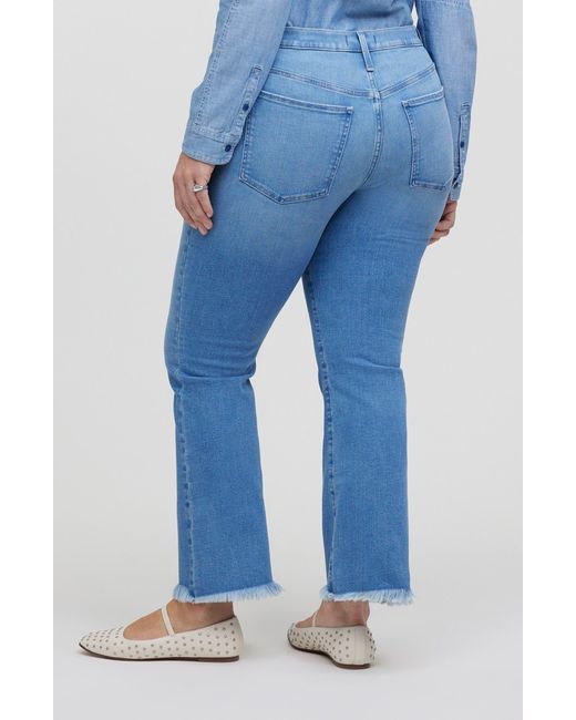 Madewell Blue Kick Out Raw Hem Crop Jeans