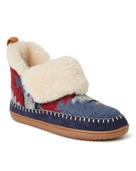 Dearfoams Blue Moritz Bootie Slipper
