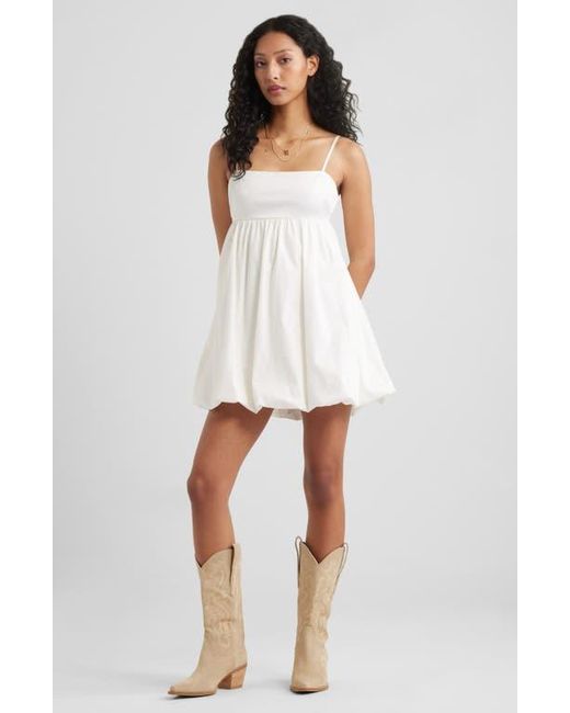 BP. White Bow Back Bubble Hem Minidress