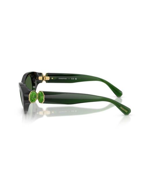 Swarovski Green 50Mm Small Pillow Sunglasses