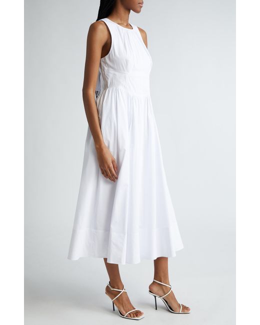 Cinq À Sept White Benita Sleeveless Cotton Blend Dress