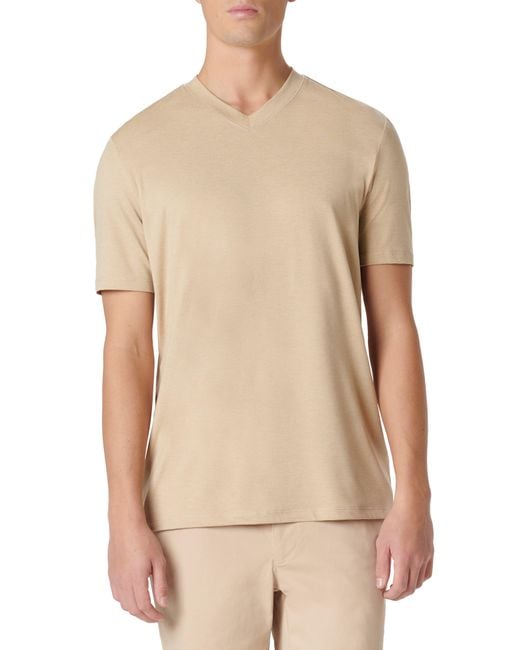 Bugatchi Natural V-Neck Performance T-Shirt for men