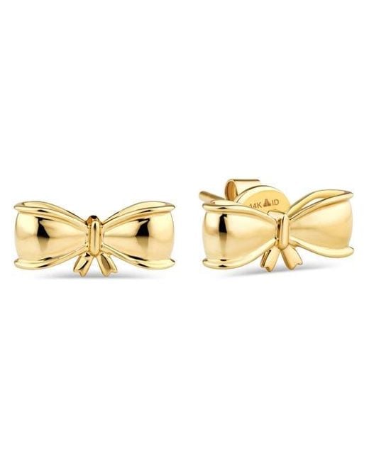 DEVATA Metallic Bow Stud Earrings