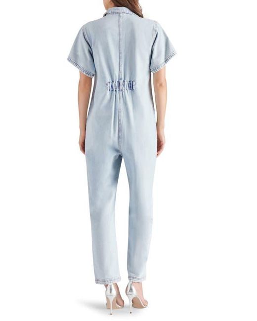 Steve Madden Blue Eira Denim Jumpsuit