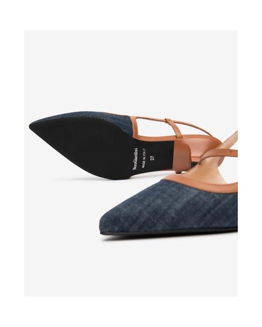 Nero Giardini Blue Slingback Pointed Toe Pump