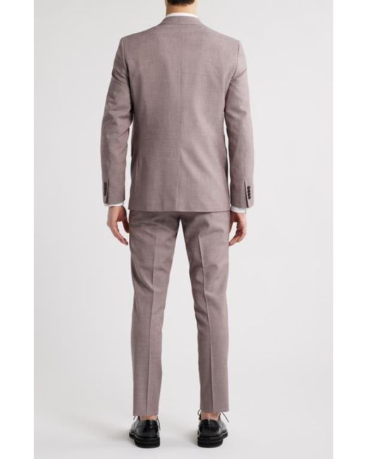 AllSaints Purple Ross Slim Fit Mélange Wool Blend Suit for men