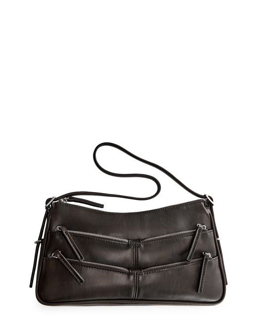 Mango Black Zip Detail Shoulder Bag
