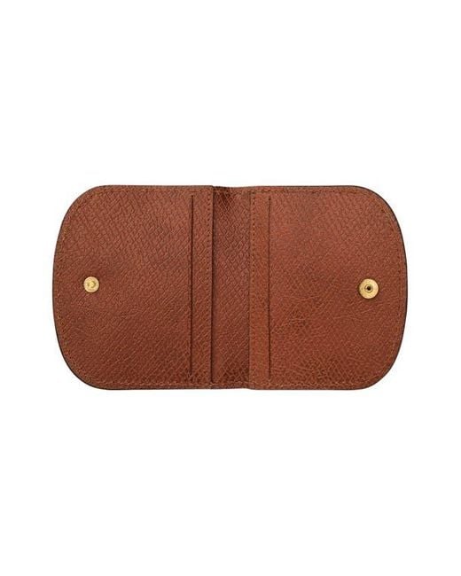 Longchamp Brown Epure Leather Card Case