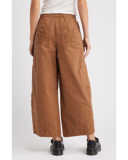 Damson Madder Brown Felix Drawstring Ankle Wide Leg Pants