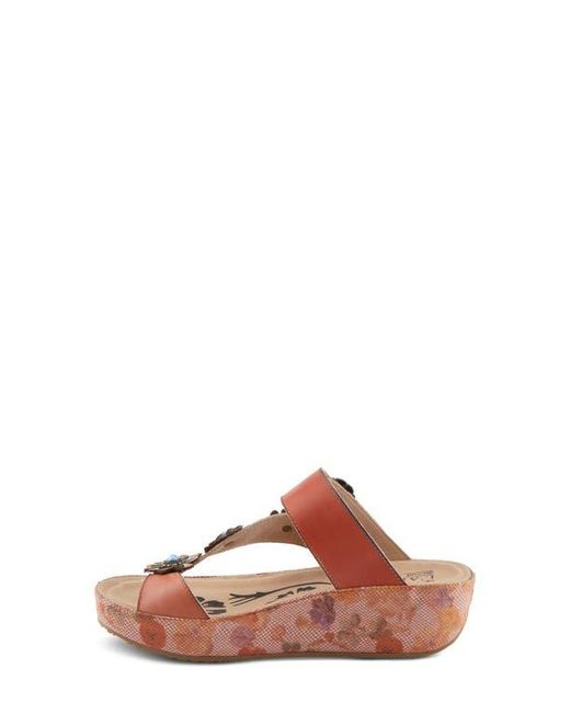 Spring Step Orange Blissbloom Platform Wedge Flip Flop