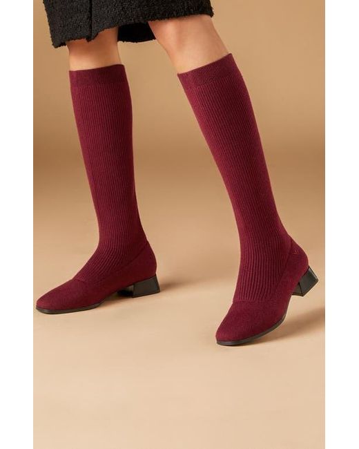 VIVAIA Purple Tara Pro Square-Toe Water Repellent Wool Knee-High Boots