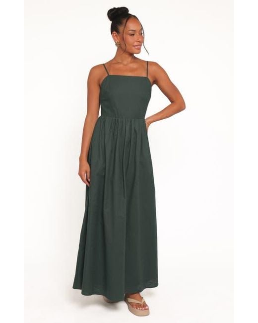 Petal & Pup Savannah Tie Back Cotton & Linen Maxi Dress in Green | Lyst Petal & Pup Savannah Tie Back Cotton & Linen Maxi Dress in Green | Lyst