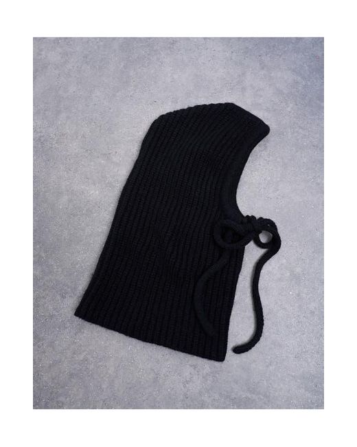 TOPSHOP Black Hero Rib Balaclava