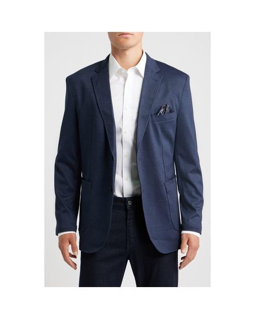 Johnston & Murphy Blue Xc Flex Microcheck Knit Sport Coat for men