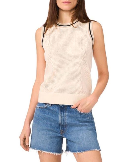 Vince Camuto Blue Tipped Mesh Tank Sweater
