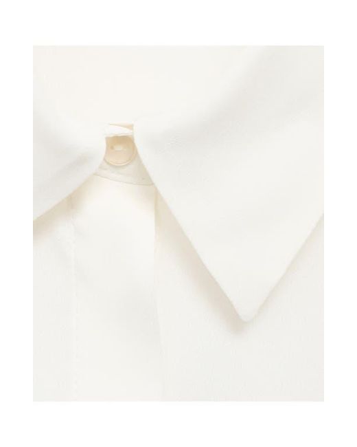 Mango White Print Button-Up Shirt
