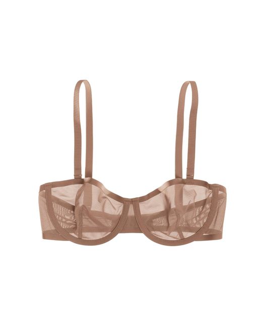 CUUP Brown The Balconette Mesh Underwire Bra