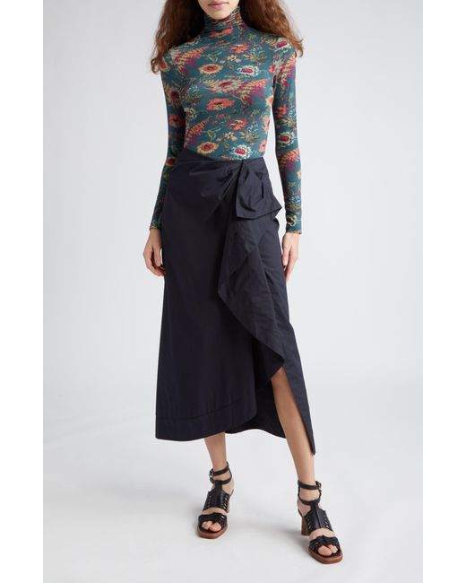 Ulla Johnson Blue Soraya Ruffle Detail Cotton Skirt