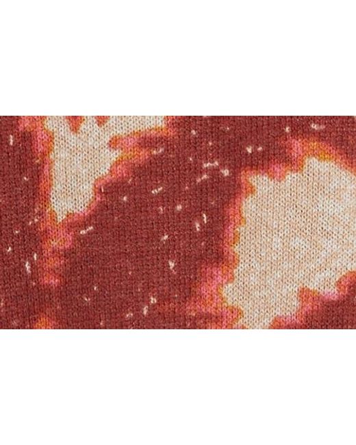 NIC+ZOE Red Abstract Animal Print Supersoft Sweater