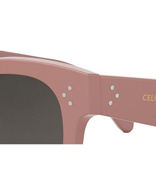 Céline Gray Bold 3 Dots 48Mm Square Sunglasses