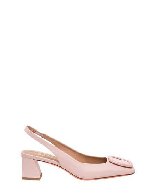 Santoni Pink Mid-Heel Slingback