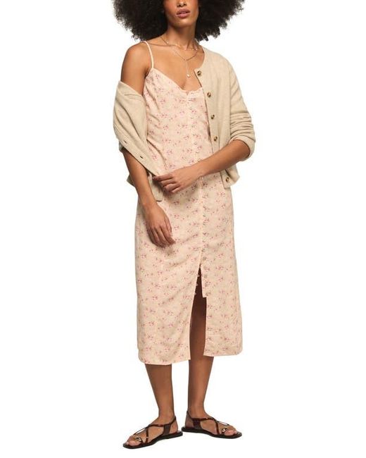 Lucky Brand Women's Natural Simone Floral Midi Slipdress - coffeafoods.com