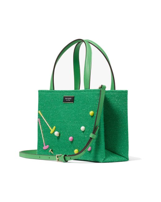 Kate Spade Green Small Sam Icon Astroturf Top Handle Bag