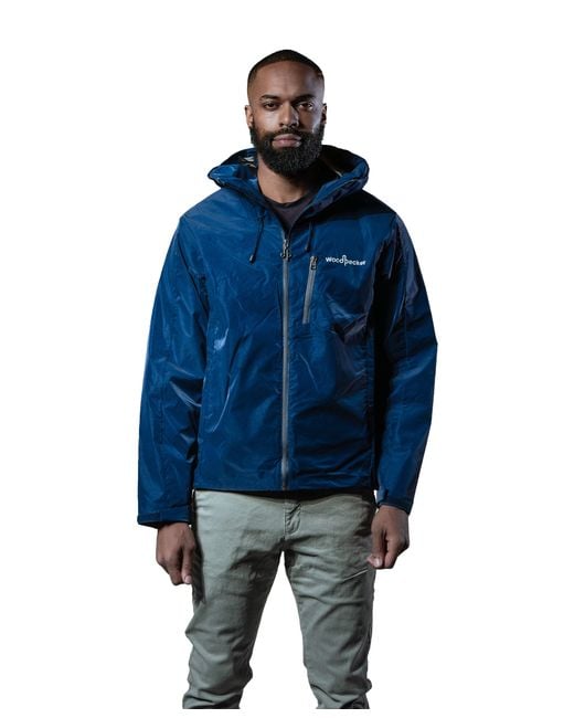 Woodpecker Blue Wind Rain Shell Jacket for men