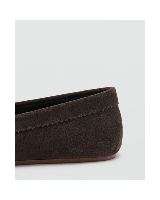 Mango Black Suede Bow Loafer